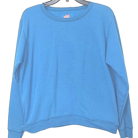 Hanes sweatshirt long sleeve turquoise blue size medium comfort blend - Picture 1 of 4